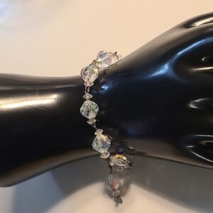 Vintage Aurora Borealis Crystal Link Bracelet